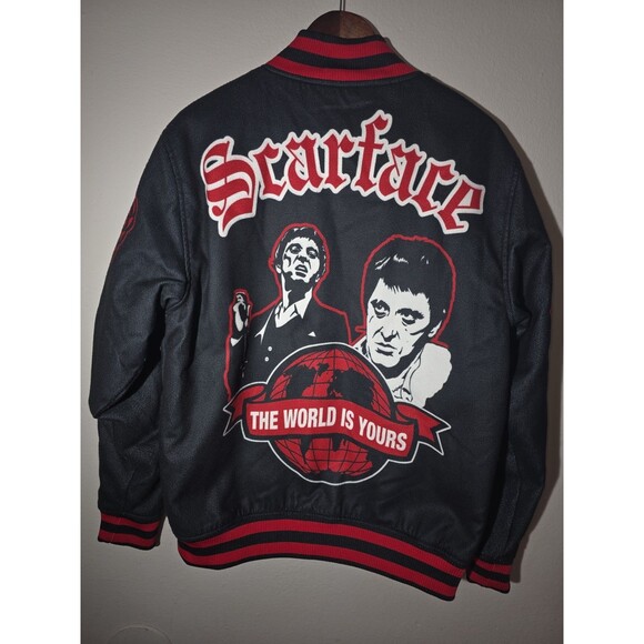 Reason Other - Reason X Scarface Tony Montana Varsity Jacket Black Red Mens Size Large